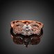 Wholesale Cute Rose Gold Letter White CZ Ring TGGPR820 4 small