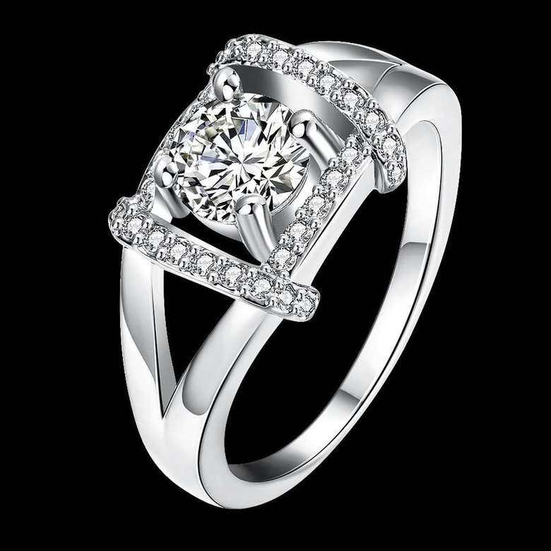 Wholesale Romantic Platinum Round White CZ Ring TGGPR854 1