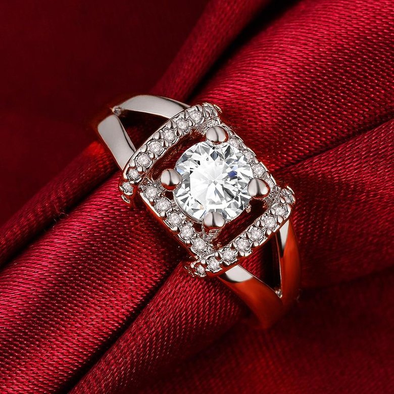 Wholesale Romantic Platinum Round White CZ Ring TGGPR854 3