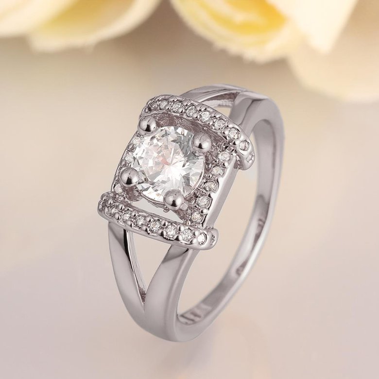 Wholesale Romantic Platinum Round White CZ Ring TGGPR854 4