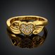 Wholesale Romantic 24K Gold Heart White CZ Ring TGGPR908 0 small