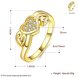 Wholesale Romantic 24K Gold Heart White CZ Ring TGGPR908 1 small