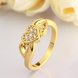 Wholesale Romantic 24K Gold Heart White CZ Ring TGGPR908 2 small