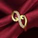 Wholesale Classic 24K Gold Geometric White CZ Ring TGGPR965 2 small