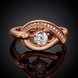 Wholesale Romantic Rose Gold Water Drop White CZ Ring TGGPR1032 1 small