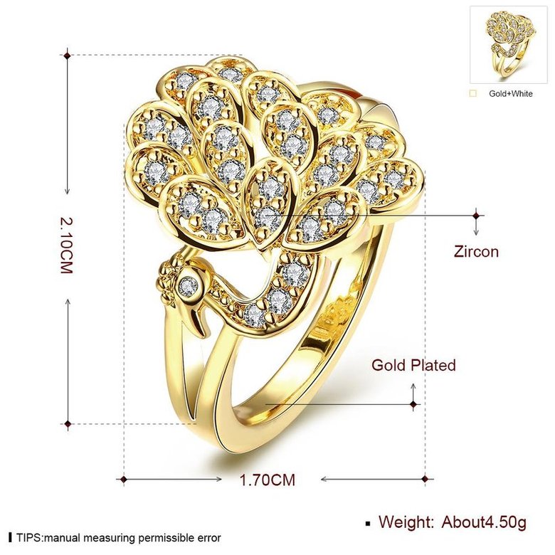 Wholesale Romantic 24K Gold Animal White CZ Ring TGGPR1044 1