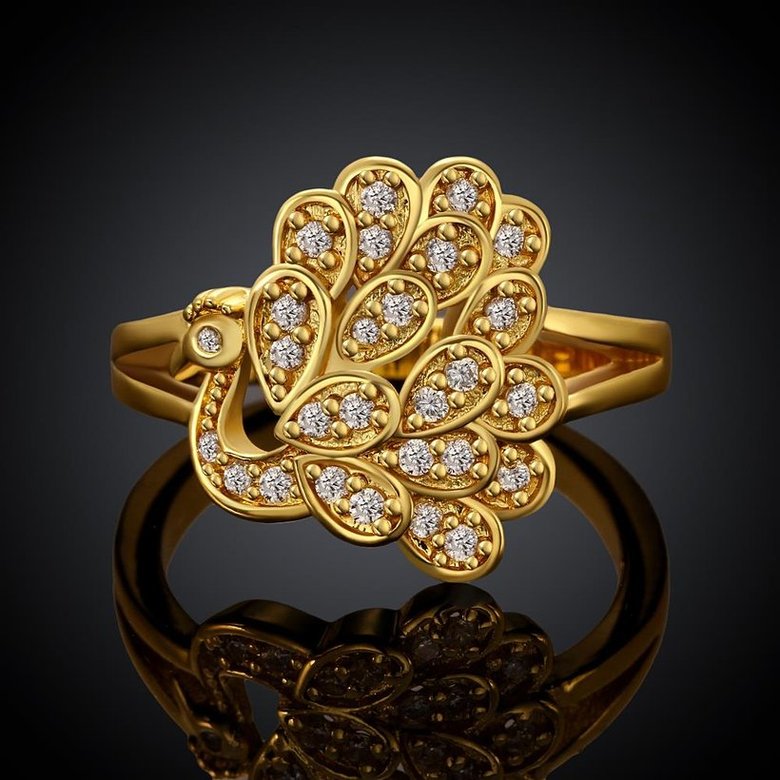 Wholesale Romantic 24K Gold Animal White CZ Ring TGGPR1044 2