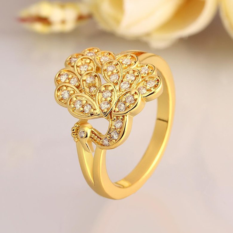 Wholesale Romantic 24K Gold Animal White CZ Ring TGGPR1044 4
