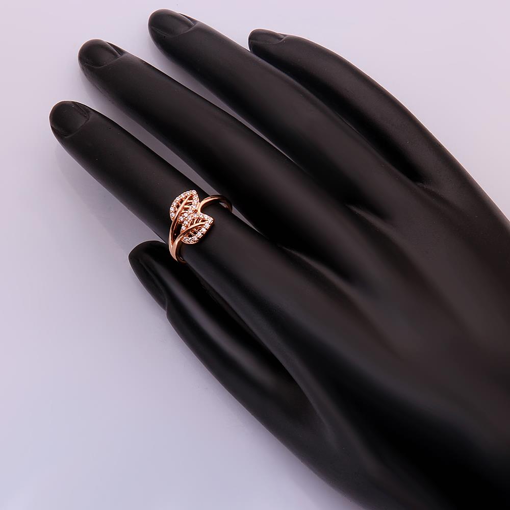 Wholesale Classic Rose Gold Plant White CZ Ring TGGPR1062 2