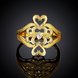 Wholesale Classic 24K Gold Heart White CZ Ring TGGPR1097 1 small
