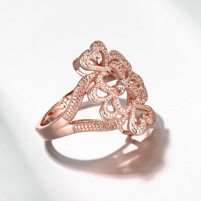 Wholesale Classic Rose Gold Heart White CZ Ring TGGPR1103 0