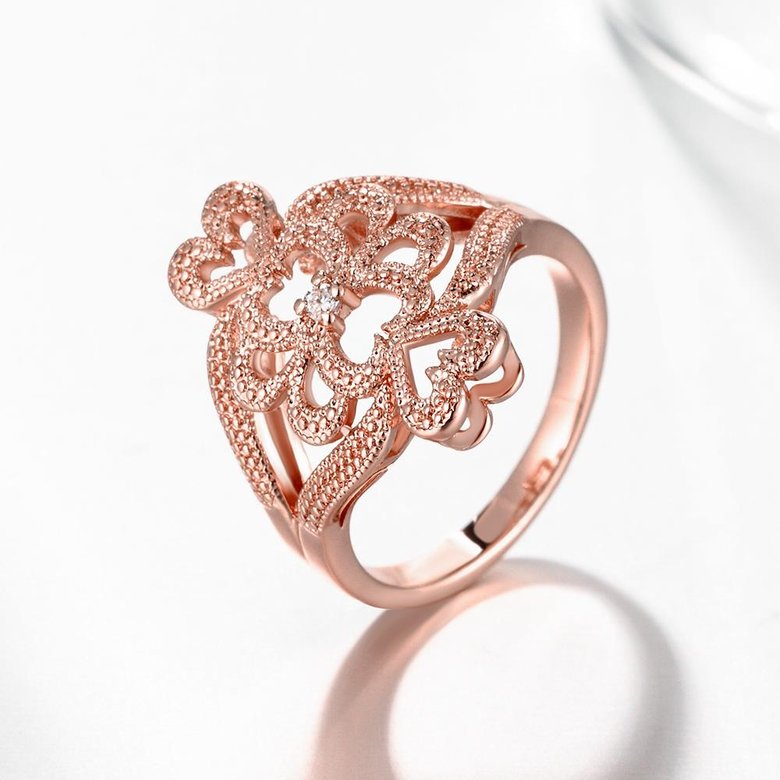 Wholesale Classic Rose Gold Heart White CZ Ring TGGPR1103 2