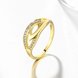 Wholesale Trendy 24K Gold Geometric White CZ Ring TGGPR1110 1 small