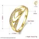 Wholesale Trendy 24K Gold Geometric White CZ Ring TGGPR1110 3 small
