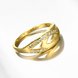 Wholesale Trendy 24K Gold Geometric White CZ Ring TGGPR1110 4 small