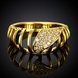 Wholesale Classic 24K Gold Round White CZ Ring TGGPR1124 1 small