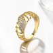 Wholesale Classic 24K Gold Round White CZ Ring TGGPR1124 2 small