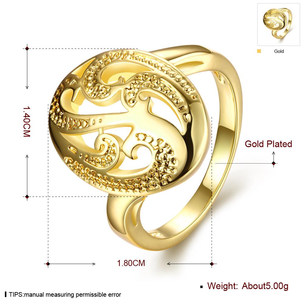 Wholesale Trendy 24K Gold Oval Ring TGGPR1137 0