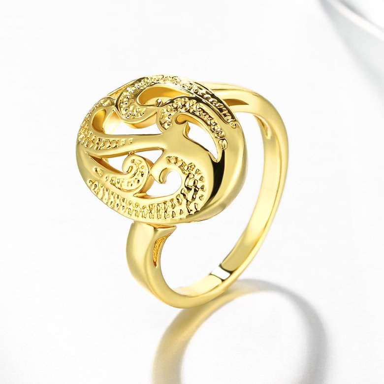 Wholesale Trendy 24K Gold Oval Ring TGGPR1137 2