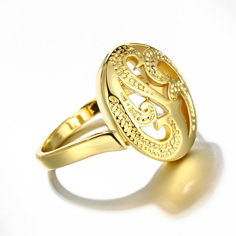 Wholesale Trendy 24K Gold Oval Ring TGGPR1137 3