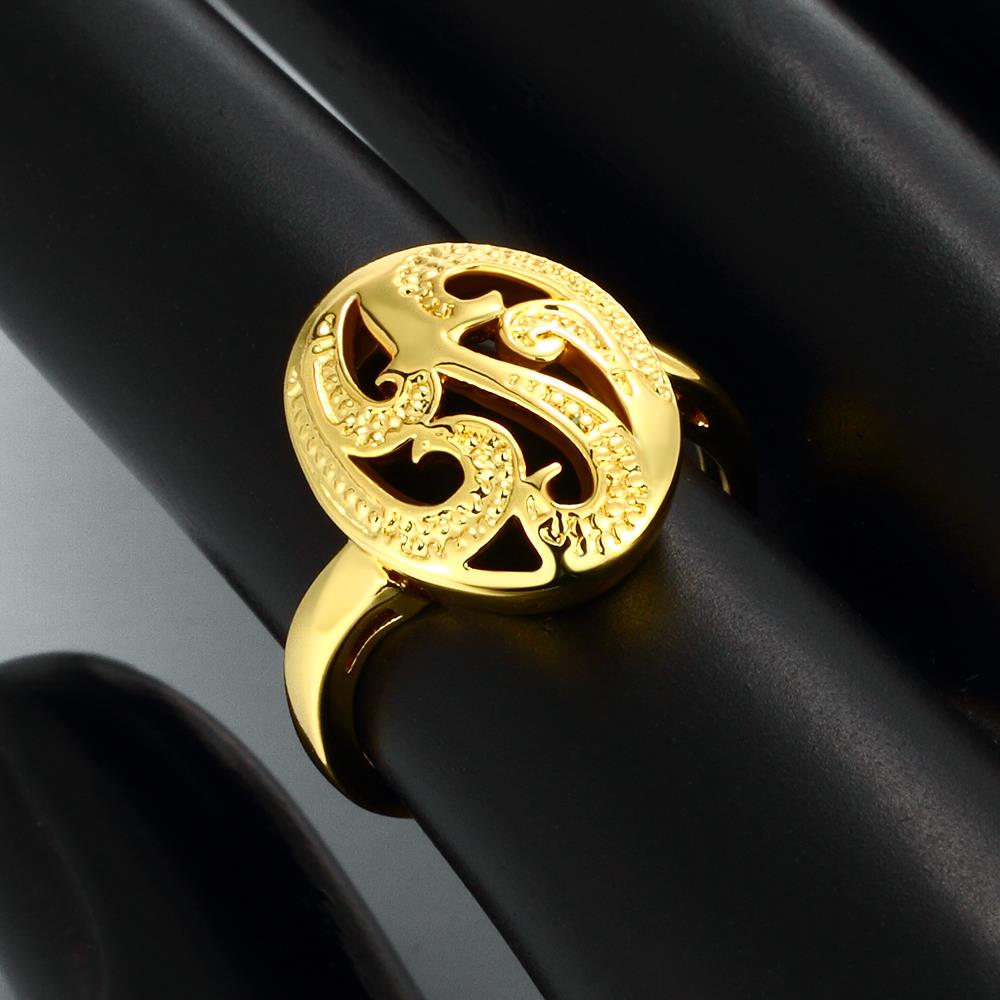 Wholesale Trendy 24K Gold Oval Ring TGGPR1137 4