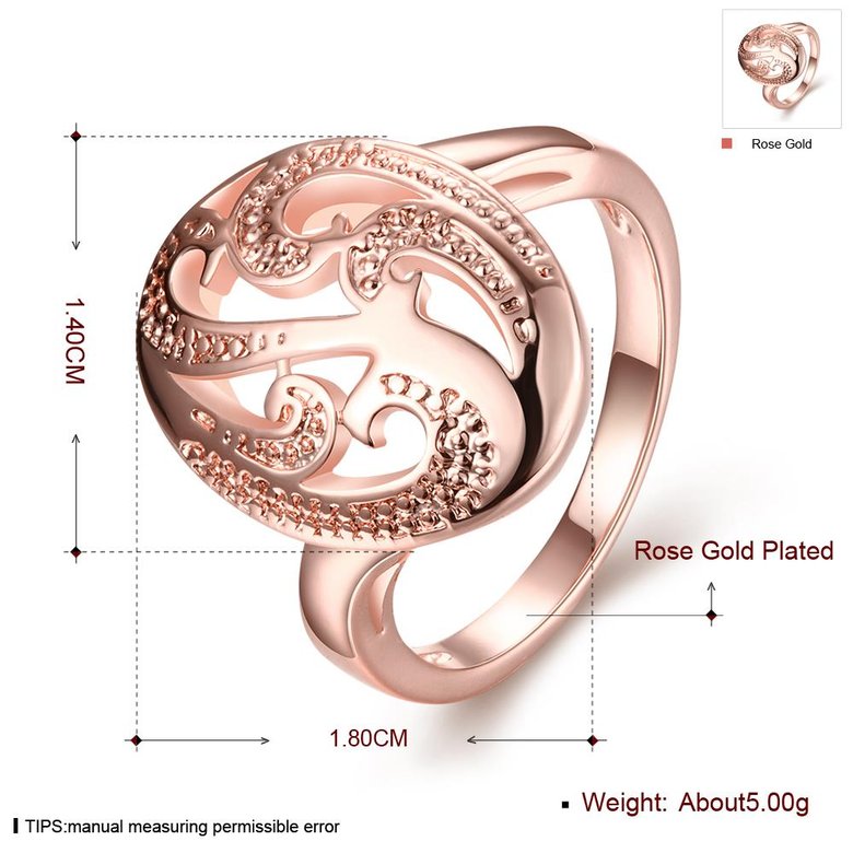 Wholesale Classic Rose Gold Oval White Ring TGGPR1144 0