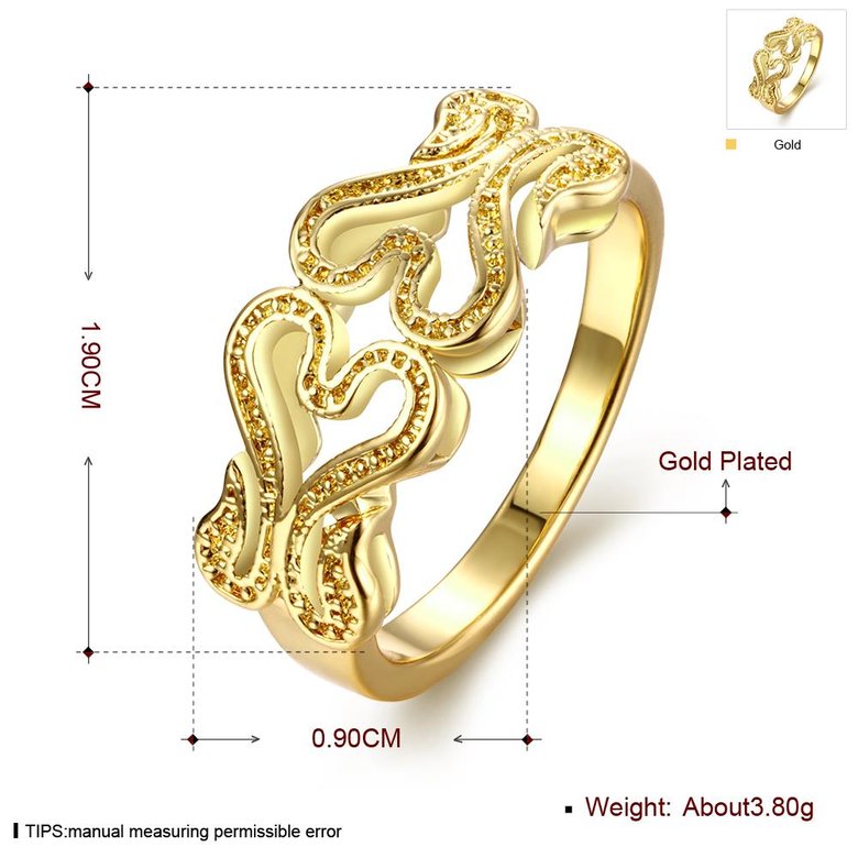 Wholesale Romantic 24K Gold Heart White Ring TGGPR1151 1