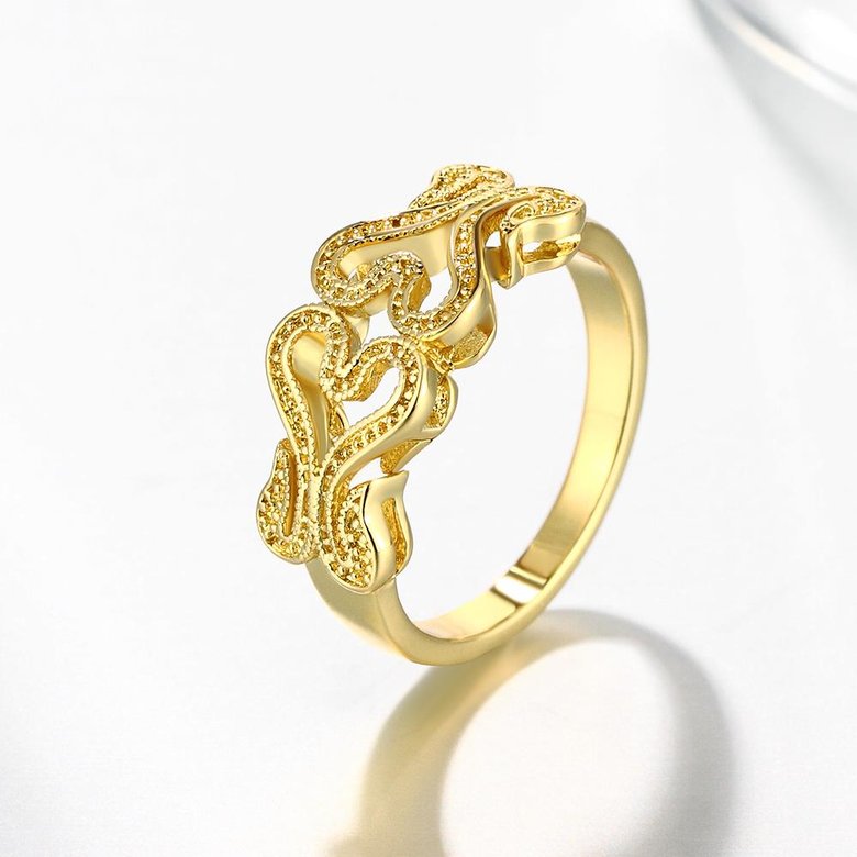 Wholesale Romantic 24K Gold Heart White Ring TGGPR1151 3