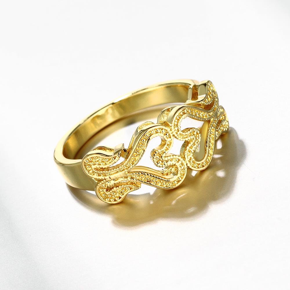 Wholesale Romantic 24K Gold Heart White Ring TGGPR1151 4