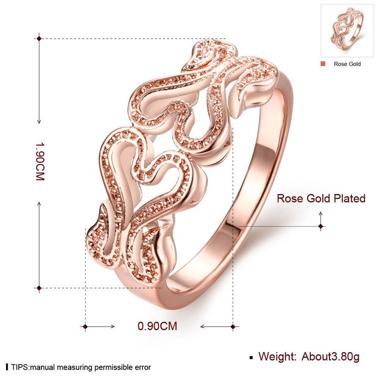 Wholesale Trendy Rose Gold Heart Ring TGGPR1158 0