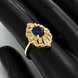 Wholesale Classic 24K Gold Oval Blue CZ Ring TGGPR1165 1 small