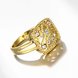 Wholesale Classic 24K Gold Geometric White Rhinestone Ring TGGPR1207 3 small