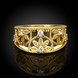 Wholesale Classic 24K Gold Round White CZ Ring TGGPR1221 3 small
