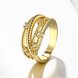 Wholesale Trendy 24K Gold Geometric White CZ Ring TGGPR1235 3 small