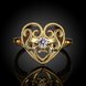 Wholesale Trendy 24K Gold Heart White CZ Ring TGGPR1312 1 small