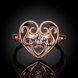 Wholesale Trendy Rose Gold Heart White CZ Ring TGGPR1319 2 small
