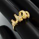 Wholesale Trendy 24K Gold Geometric White CZ Ring TGGPR1326 4 small