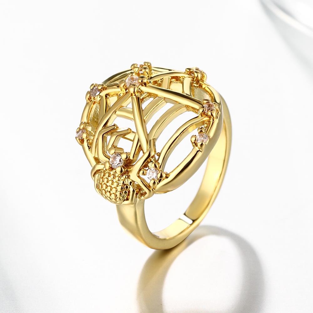 Wholesale Classic 24K Gold Insect White CZ Ring TGGPR1356 2