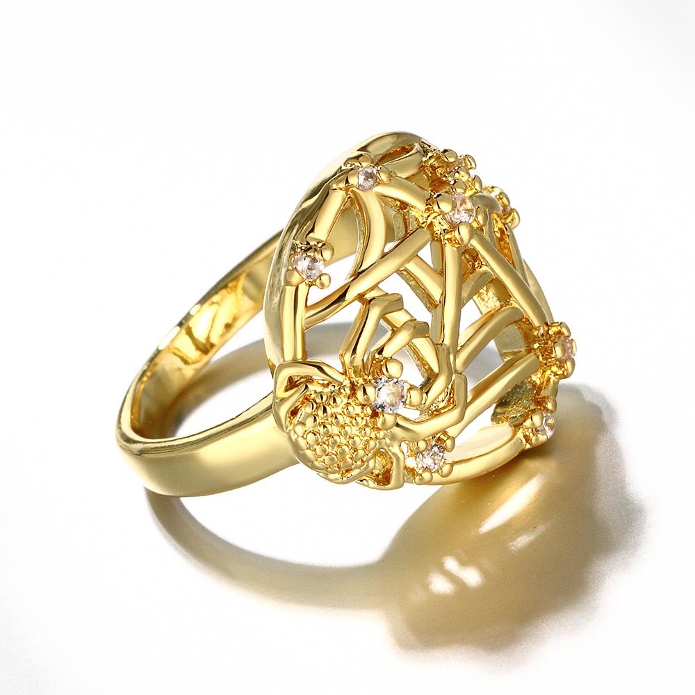 Wholesale Classic 24K Gold Insect White CZ Ring TGGPR1356 3
