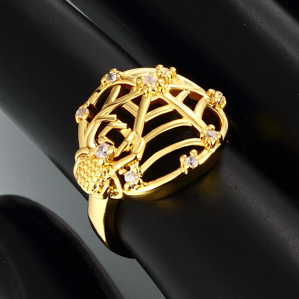 Wholesale Classic 24K Gold Insect White CZ Ring TGGPR1356 4
