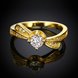 Wholesale Classic 24K Gold Geometric White CZ Ring TGGPR1365 0 small