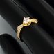 Wholesale Classic 24K Gold Geometric White CZ Ring TGGPR1365 2 small