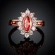 Wholesale Classic Rose Gold Oval Red CZ Ring TGGPR1375 0 small