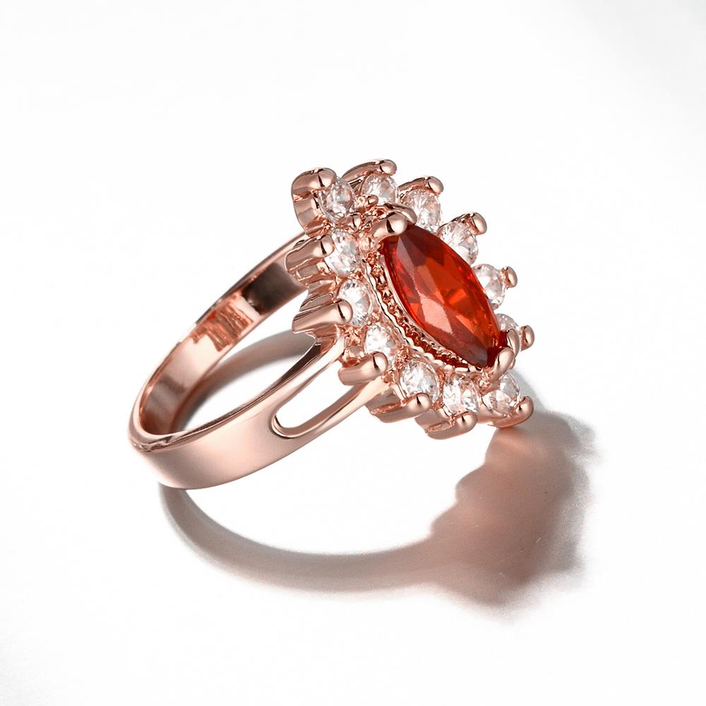 Wholesale Classic Rose Gold Oval Red CZ Ring TGGPR1375 2