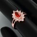 Wholesale Classic Rose Gold Oval Red CZ Ring TGGPR1375 3 small