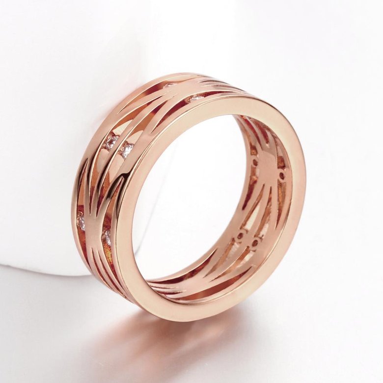 Wholesale Classic Rose Gold Round White CZ Ring TGGPR1394 0