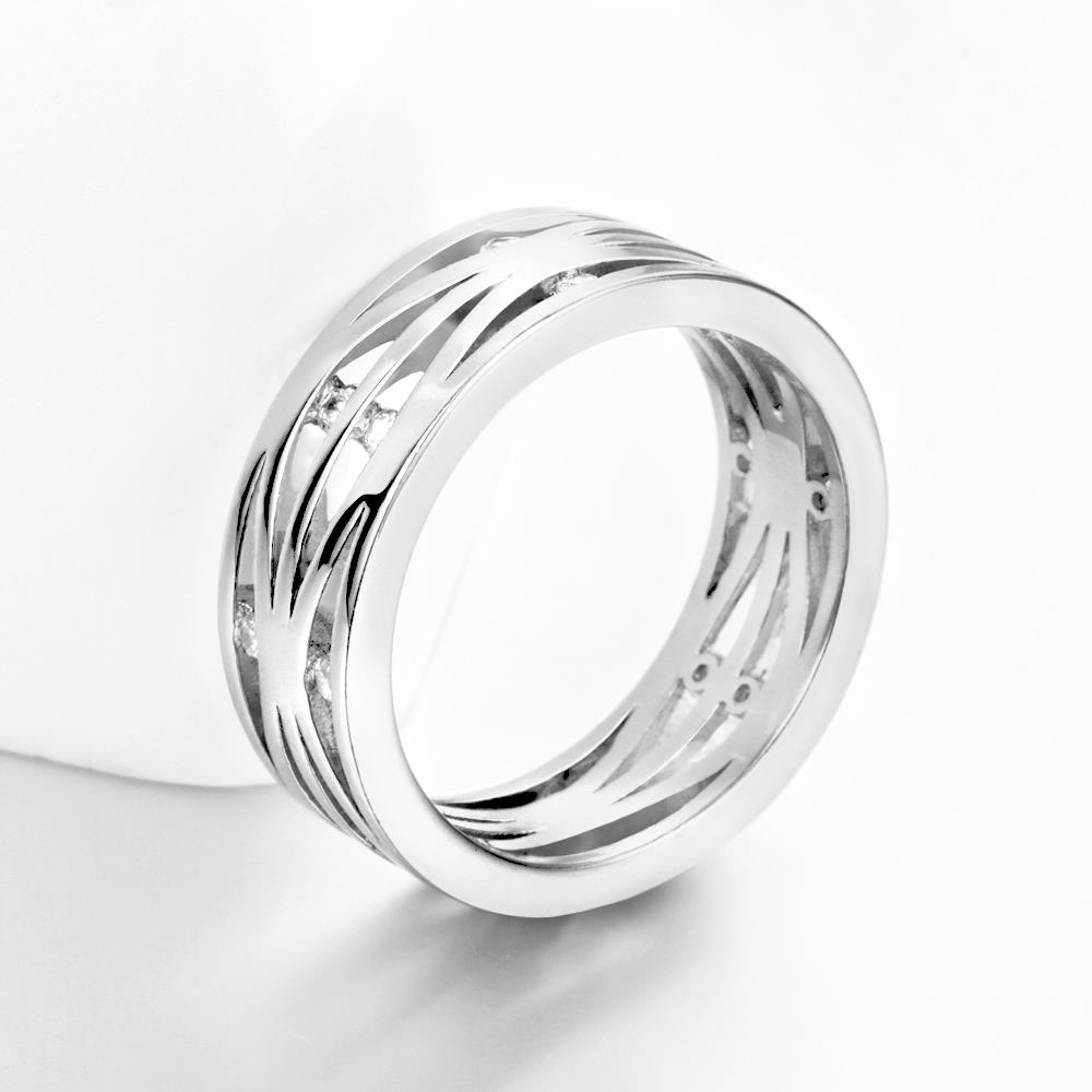 Wholesale Romantic Platinum Round White CZ Ring TGGPR1400 4
