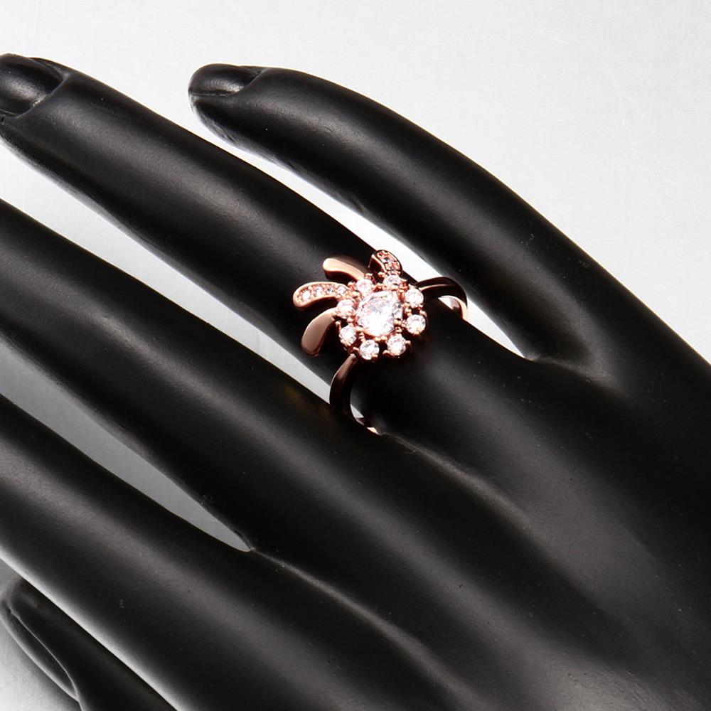 Wholesale Classic Rose Gold Plant White CZ Ring TGGPR1413 2