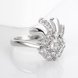 Wholesale Classic Platinum Plant White CZ Ring TGGPR1421 3 small