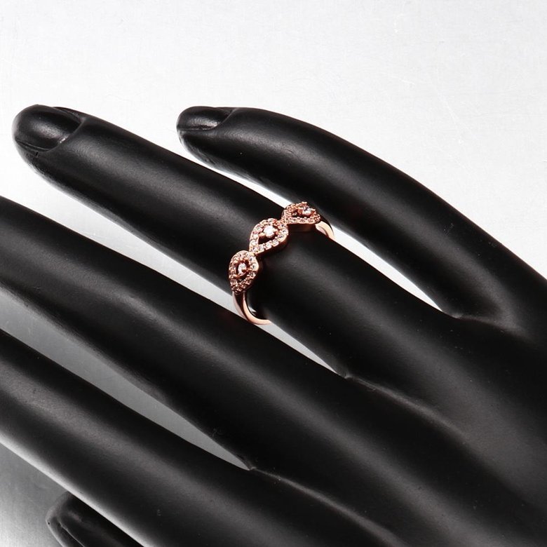 Wholesale Classic Rose Gold Plant White CZ Ring TGGPR1437 2